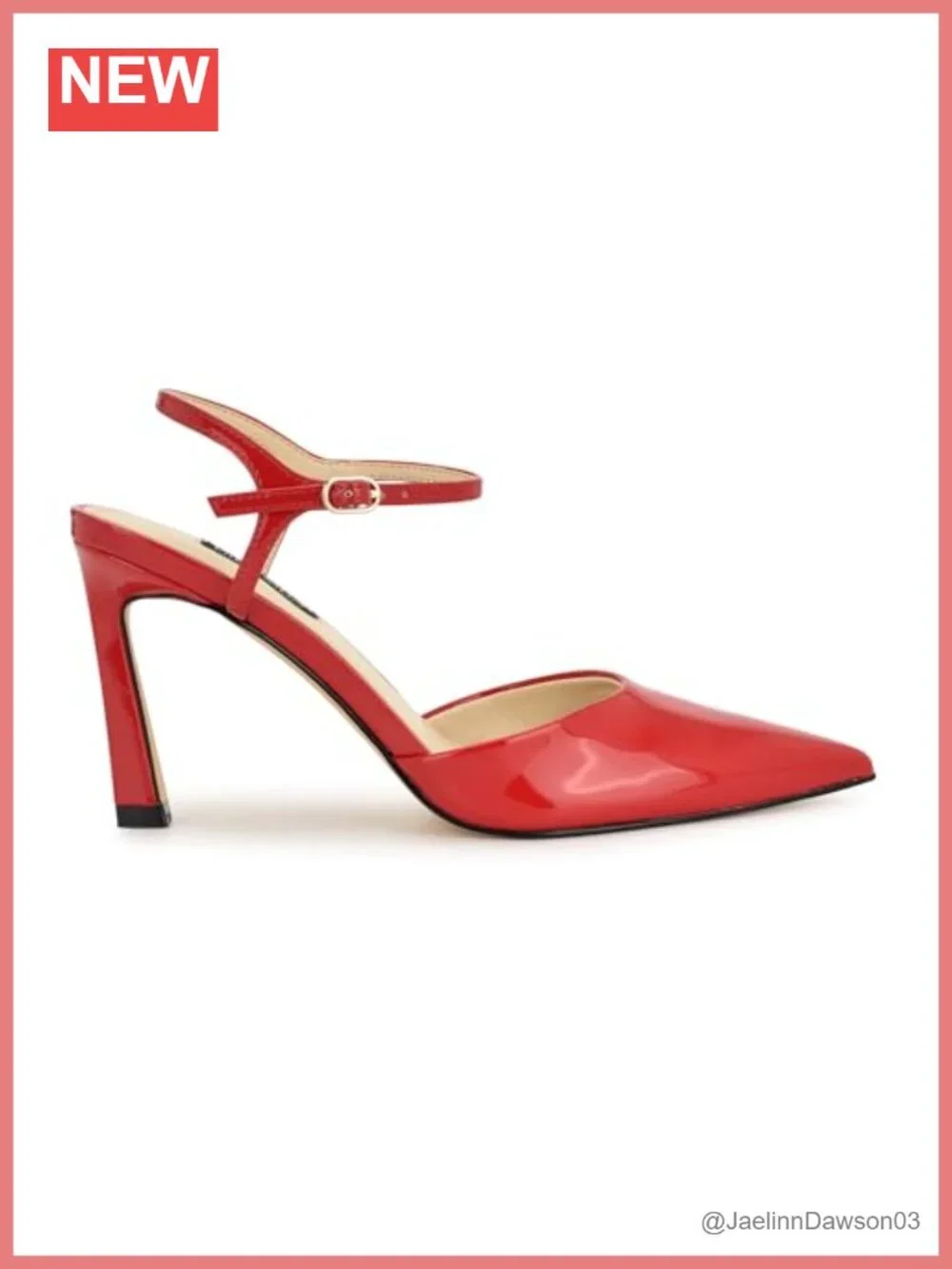 Nine West Dres Faux Patent Leather Pointy Toe Stiletto Heels Pumps Slip-On 3.54